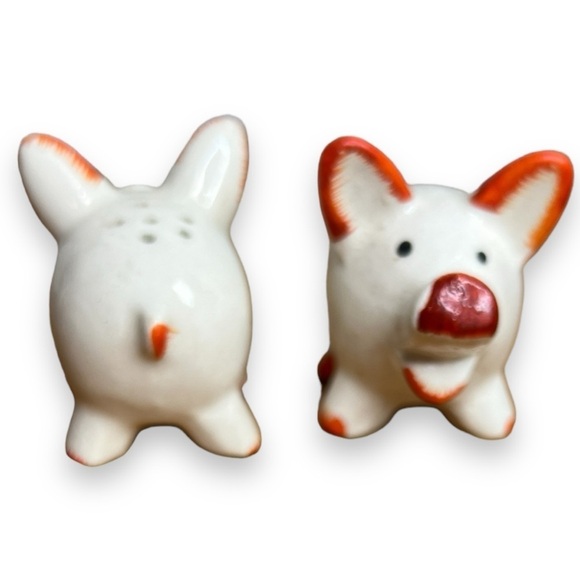 Vintage Japan Glazed Ceramic Pig Salt and Pepper Shaker Set - Picture 4 of 7